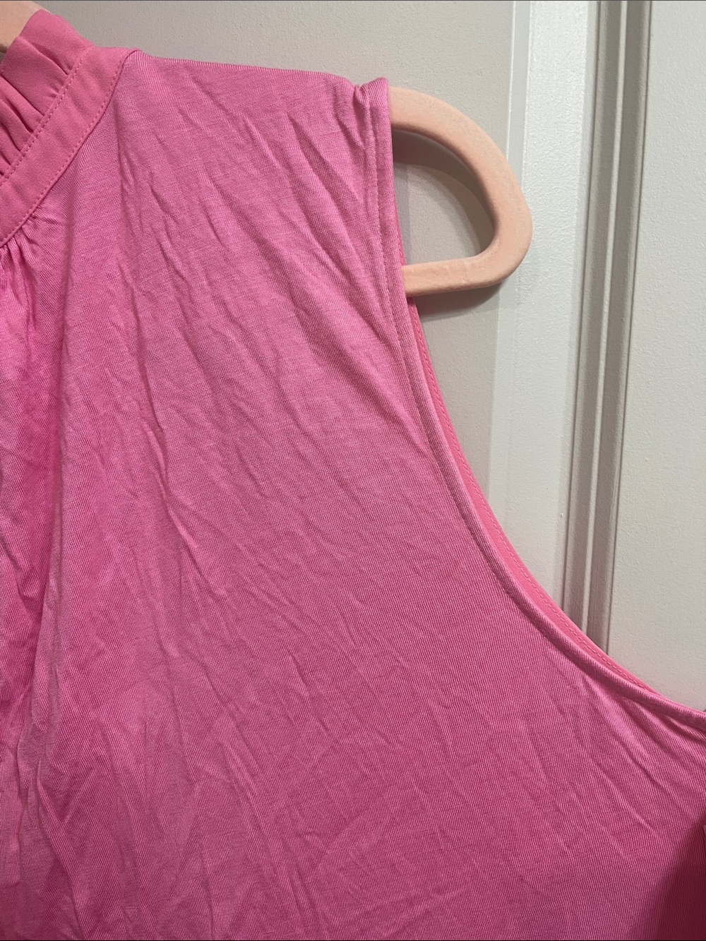 LOFT Pink Ruffle Neck Sleeveless Shell - Picture 11 of 14